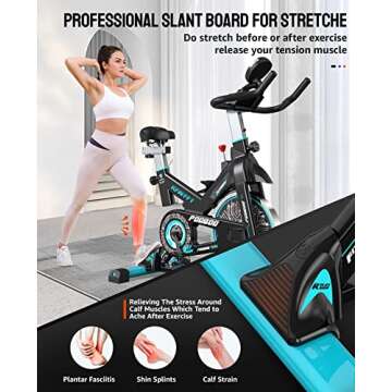 Exercise Bike Adjustable Resistance Cardio Workout Indoor Fitness Bike w/LCD Monitor Adjustable Seat Straps Foot Pads Home Office Fitness Training Workout