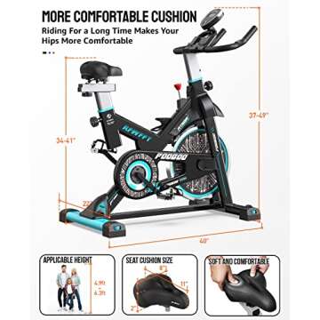 Exercise Bike Adjustable Resistance Cardio Workout Indoor Fitness Bike w/LCD Monitor Adjustable Seat Straps Foot Pads Home Office Fitness Training Workout