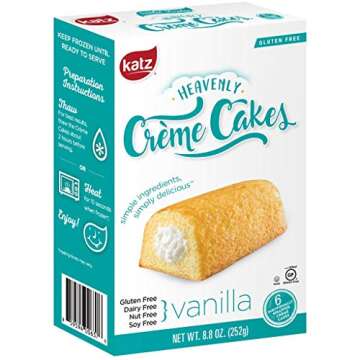 Katz Gluten Free Snacks Heavenly Creme Cake Variety Pack | Chocolate & Vanilla Creme Cake, Chocolate & Lemon Cupcake | Dairy Free, Nut Free, Soy Free, Gluten Free | Kosher (1 Pack of each)