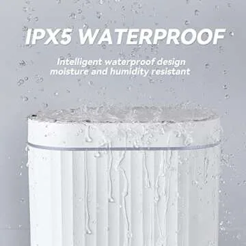 ELPHECO Bathroom Motion Sensor Trash can 8 Litre Automatic Garbage Can, 2 Gallon Slim Plastic Smart Trash Can with Lid, Waterproof Intelligent Trash Bin for Bedroom, Bathroom, Kitchen, Office