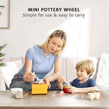 VIVOHOME 2000 RPM 2.4 Inch Speed Adjustable Mini Pottery Wheel Electric DIY Clay Tool for Ceramic Work Art Craft Red