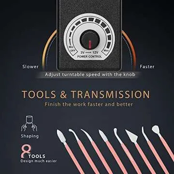 VIVOHOME 2000 RPM 2.4 Inch Speed Adjustable Mini Pottery Wheel Electric DIY Clay Tool for Ceramic Work Art Craft Red