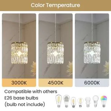 KJLARS Crystal Chandelier Raindrop Modern Island Pendant Lights Gold Linear Hanging Ceiling Lamp Fixture for Kitchen Island Hallway Dining Room Bedroom Living Room (2-Pack)