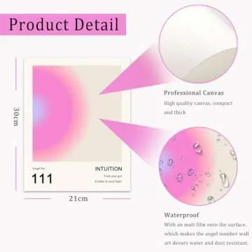 Aura Angel Numbers Poster, Colorful Gradient Posters for Room Aesthetic, Minimalist Inspirational Quotes Canvas Wall Art Paintings, Abstract Y2k Style Bedroom Wall Art for Girl's Room, Dorm