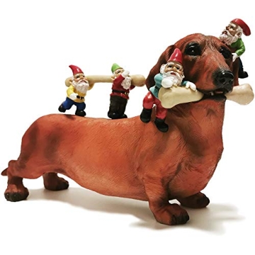 Charming Sunthus Dachshund Garden Gnomes Statue for Whimsical Decor