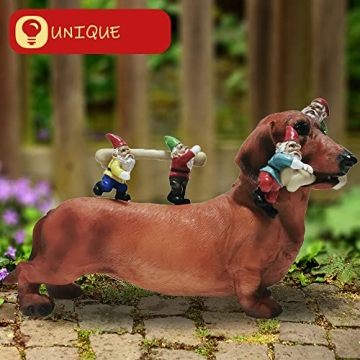 Enchanting Dog and Gnome Statue for Home or Garden