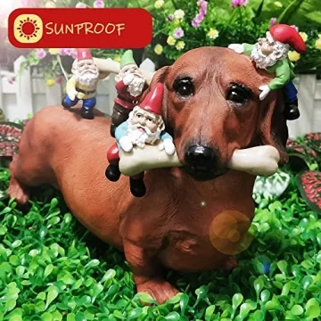 Enchanting Dog and Gnome Statue for Home or Garden
