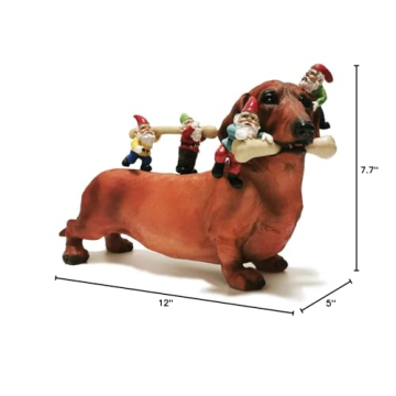 Enchanting Dog and Gnome Statue for Home or Garden