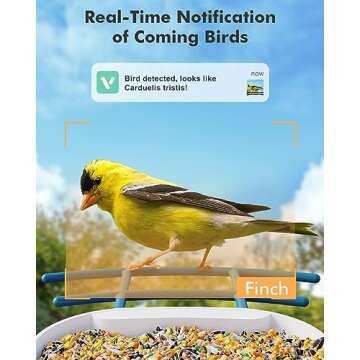 Dzees Smart Bird Feeder with Camera, Wildlife Feeder Camera Wireless Outdoor, AI Identify Bird Species, Auto Capture Videos, 1080P HD Video Birdhouse with Solar Powered, Ideal Gift for Parents