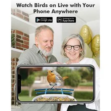 Dzees Smart Bird Feeder with Camera, Wildlife Feeder Camera Wireless Outdoor, AI Identify Bird Species, Auto Capture Videos, 1080P HD Video Birdhouse with Solar Powered, Ideal Gift for Parents