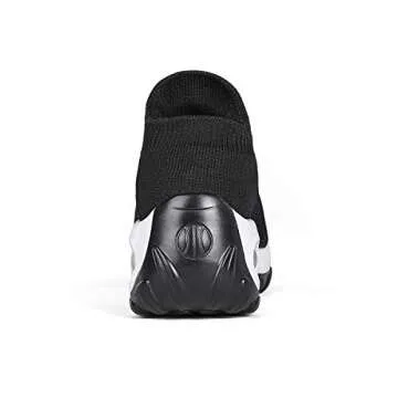 Women's Walking Shoes Sock Sneakers - Mesh Slip On Air Cushion Lady Girls Modern Jazz Dance Easy Shoes Platform Loafers Black&White,8