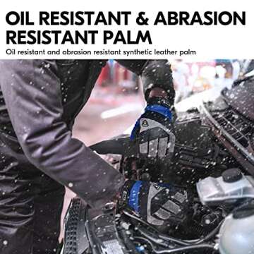 Vgo... 1 Pair -20℃/-4°F COLDPROOF,Winter Work Gloves, Oil Resistant, Water Resistant & Windproof Gloves(Size M,Black&Gray,SL7721FW)