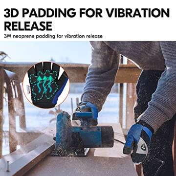 Vgo... 1 Pair -20℃/-4°F COLDPROOF,Winter Work Gloves, Oil Resistant, Water Resistant & Windproof Gloves(Size M,Black&Gray,SL7721FW)