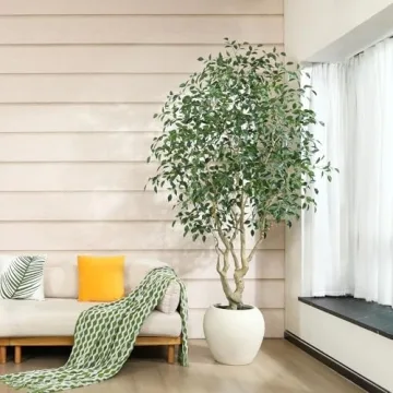 SOGUYI 8ft Faux Ficus Tree for Elegant Indoor Decor