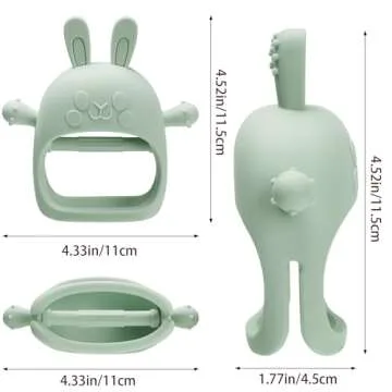 Easter Bunny Teething Toys for Babies 0-6 Months,Bunny Teether,Food-Grade Silicone Teething Mitten for Babies,BPA Free