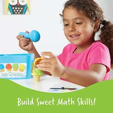Learning Resources Smart Scoops Math Activity Set, Stacking and Sorting Toys, Develops Early Math Skills, 55 Pieces, Ages 3+