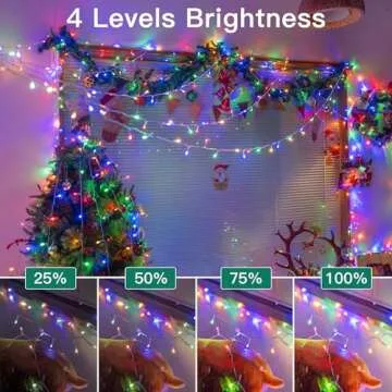 shineshine 197FT 600LED Christmas Lights Outdoor, Waterproof 8 Lighting Modes String Lights with Remote and Timer, Xmas Lights for Indoor Outside Bedroom House (Multicolor), HG-29V602C