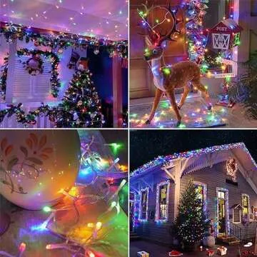 shineshine 197FT 600LED Christmas Lights Outdoor, Waterproof 8 Lighting Modes String Lights with Remote and Timer, Xmas Lights for Indoor Outside Bedroom House (Multicolor), HG-29V602C