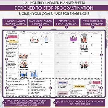 Hourly Planner - Undated Daily, Weekly & Monthly Planner with Budget Section | A 12 Month Journey to Increase Productivity & Happiness | Life Organizer & Gratitude Journal - Vertical Format