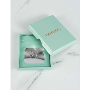 IMOLOVE Huggie earrings for women Ear Cuff Moissanite Stud Earrings Hypoallergenic Earrings for Women Sterling Silver Earrings for Women with 18K White Gold Plated Earrings-Set