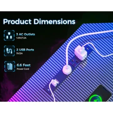 ODK L Shaped Gaming Desk with LED Lights & Power Outlets - Ultimate Dual Setup