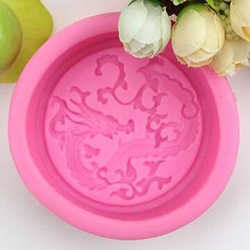 Chinese Dragon Soap Mold - MoldFun Chinese Zodiac Sign Silicone Mold for Handmade Bath Bomb, Lotion Bar