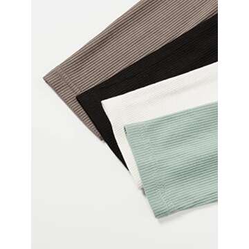 Verdusa Women's 4 Piece Basic T Shirt Round Neck Long Sleeve Tee Top