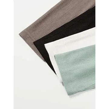 Verdusa Women's 4 Piece Basic T Shirt Round Neck Long Sleeve Tee Top