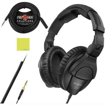 Sennheiser HD 280 PRO Headphones Black Bundle