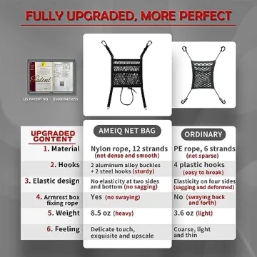 AMEIQ Car Organizer Storage Purse Holder Pet Barrier