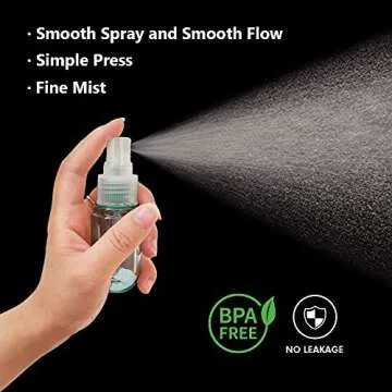 SMARTOWN 3 Pcs 1.5oz/40ml Fine Mist Spray Bottle for Travel and Home, Empty Mini Portable Cosmetic Atomizer, Small Refillable Liquid Containers for Travel/Daily Use (3 Colors Pack)