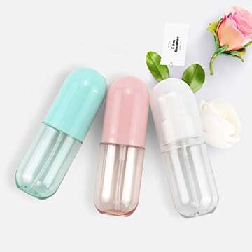 SMARTOWN 3 Pcs 1.5oz/40ml Fine Mist Spray Bottle for Travel and Home, Empty Mini Portable Cosmetic Atomizer, Small Refillable Liquid Containers for Travel/Daily Use (3 Colors Pack)