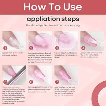 Modelones Dip Powder Liquid Set - Dipping Powder Base Top Coat 2 in 1 with Activator 0.5oz for Nail Art Manicure Contain Nail Accessories, Long-lasting and Shinning