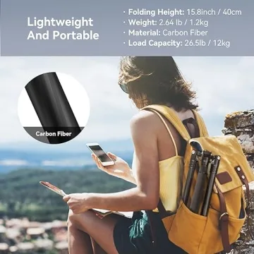 Compact Carbon Fiber Tripod for Travel & Photography