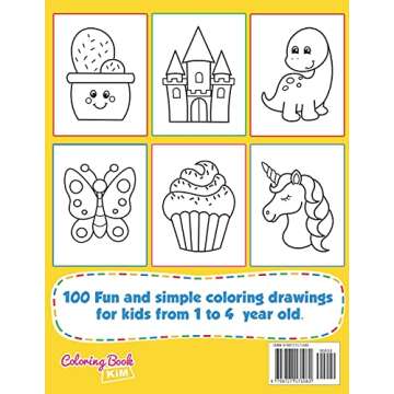 Simple & Big Coloring Book for Toddler: 100 Easy And Fun Coloring Pages For Kids, Preschool and Kind...