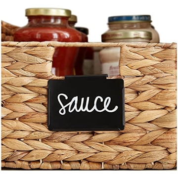 8 Pack Metal Pantry Baskets Labels with Chalk Markers