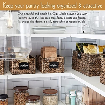 8 Pack Metal Pantry Baskets Labels with Chalk Markers