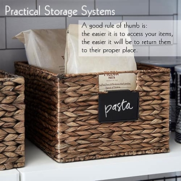 8 Pack Metal Pantry Baskets Labels with Chalk Markers