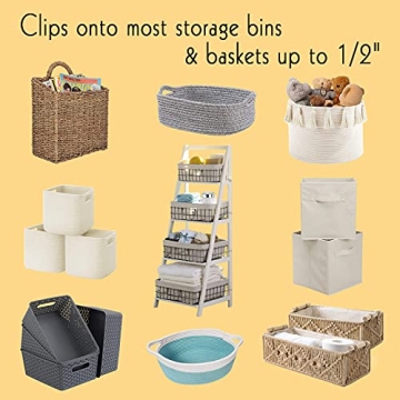 8 Pack Metal Pantry Baskets Labels with Chalk Markers