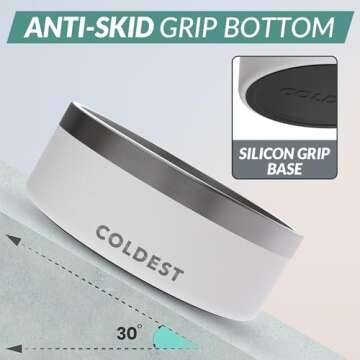 Coldest Dog Bowl - Anti Rust Metal & Non Slip Dog Bowls Large, Spill Proof Heavy Duty 3 Layers Insul...