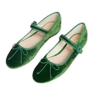 Miss Left Mary Jane Ballet Flats - Stylish Comfort in Green