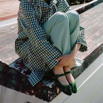 Miss Left Mary Jane Ballet Flats - Stylish Comfort in Green