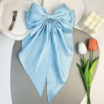 Jumbo Silky Satin Bow Hair Clip for Women and Girls