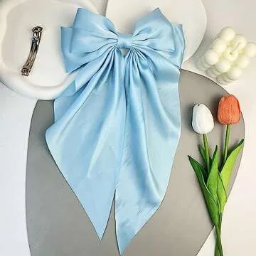 Jumbo Silky Satin Bow Hair Clip for Women and Girls