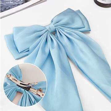 Jumbo Silky Satin Bow Hair Clip for Women and Girls