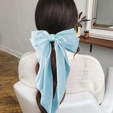 Jumbo Silky Satin Bow Hair Clip for Women and Girls