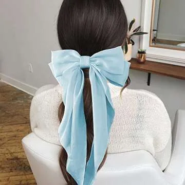 Jumbo Silky Satin Bow Hair Clip for Women and Girls