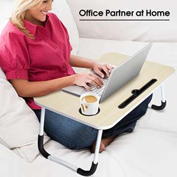 Lap Desk: Laptop Bed Desk Lap Tray Table Large Portable Foldable Computer bedtray, Laptop Lap Desk S...