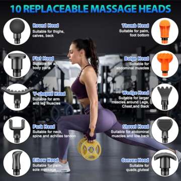 TOLOCO Massage Gun, Deep Tissue Back Massager for Athletes with 10 Massage Heads, Electric Muscle Percussion Massager for Any Pain Relief, FSA and HSA Eligible, Carbon