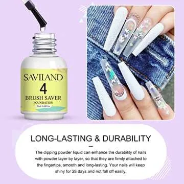 SAVILAND Dip Powder Liquid Set: 20 ml Ultimate Nail Dip System Essentials Liquid Large Capacity Dip Powder Base Activator Top Coat Saver Dip Powder Nail Kit No Need Curing for Nail Dip User